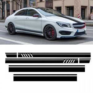 גאג׳דטים לרכב מדבקות לרכב Roof Sport Side Stripes Car Decal Stickers For Mercedes Benz W117 C117 X117 CLA AMG