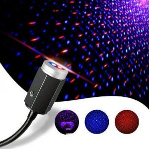 USB Car Interior Blue Red LED Light Roof Starry Sky Lamp Star Projector Night