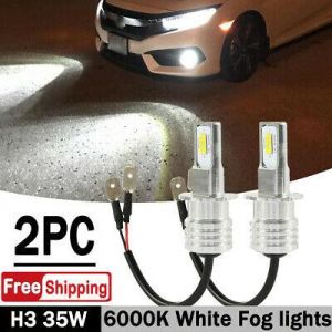 H3 LED Fog Light Bulbs Professional Upgrade Kit OEM Lamp 70W 8000lm 6000K White