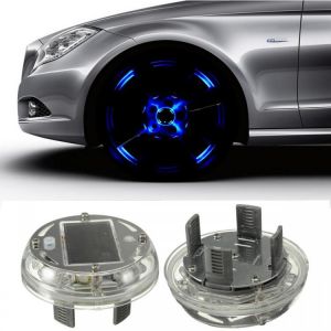 גאג׳דטים לרכב תאורה לרכב Solar Energy LED Car Wheel Tire Rim Flash Light Decoration Lamp 4 Flashing Modes
