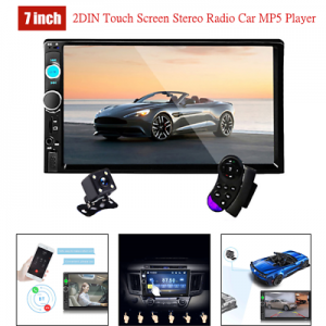 7" 2DIN Car HD MP5 Player Wireless Touch Screen Stereo Radio USB/FM/BT w/Camera