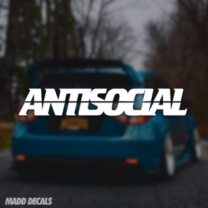 ANTISOCIAL Sticker Decal Car Anti Social Club Banner Windshield Window JDM