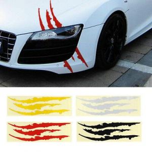 גאג׳דטים לרכב מדבקות לרכב Car Reflective Monster Sticker Scratch Stripe Claw Marks Headlight Vinyl Decal U