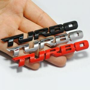 3D Metal TURBO Logo Emblem Turbocharged Car Sticker Bumper Trunk Tailgate Badge