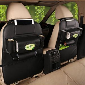 גאג׳דטים לרכב אביזרי פנים לרכב Car Bag Seat Back Organizer Multi-function &Pocket Storage Bag Holder Leather