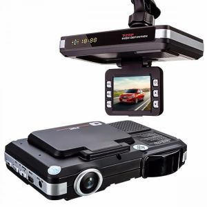 גאג׳דטים לרכב מצלמות לרכב 2in1 5MP Car DVR Recorder+Radar Laser speed Detector Trafic Alert